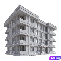 Modern Residential Building 013 3D Model Corona