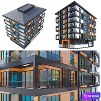 Modern Residential Building 014 3D Model Corona