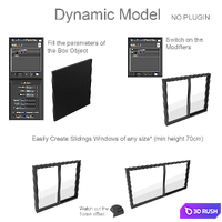 Dynamic Sliding Windows Set 01 3D Model Vray
