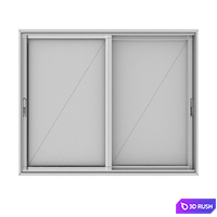 Dynamic Sliding Windows Set 01 3D Model Vray