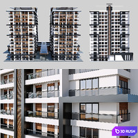 Modern Residential Building 016 3D Model Corona