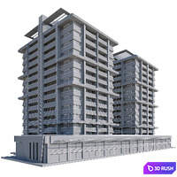 Modern Residential Building 016 3D Model Corona
