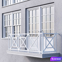 White windows 3D Model Corona