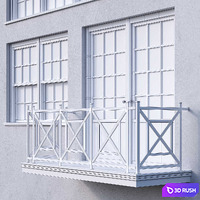 White windows 3D Model Corona