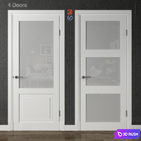 Doors Academy NewYork 4 doors (part_2) 3D Model Vray, Corona