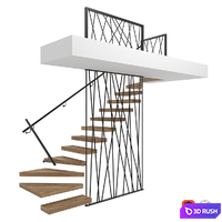 Stairs 3D Model Vray, Corona