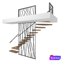 Stairs 3D Model Vray, Corona