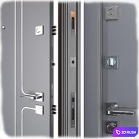 Entrance metal door Vista (Zimen) 3D Model Vray, Corona