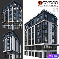 Modern Residential Building 21 3D Model Corona