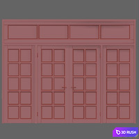 Classic interior doors 3D Model Vray, Corona