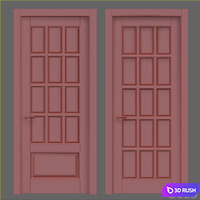 Interior classic doors 3D Model Vray, Corona