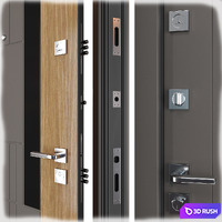 Entrance metal door of Grattel (Straj) 3D Model Vray, Corona