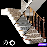 Staircase 3D Model Vray, Corona