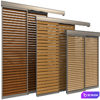 Sliding shutter screens for windows and doors 3D Model Vray, Corona
