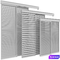 Sliding shutter screens for windows and doors 3D Model Vray, Corona