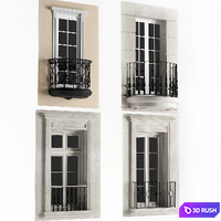 French balcony 3D Model Vray