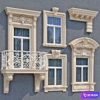 Windows in the style of modern classic 6 3D Model Vray