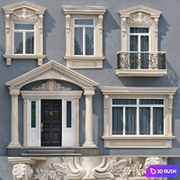 Windows and doors in the style of modern classics 5 3D Model Vray