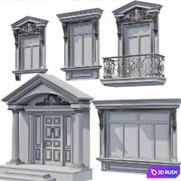 Windows and doors in the style of modern classics 5 3D Model Vray