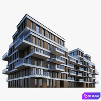 Residential building 8 3D Model Vray, Corona