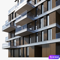 Residential building 8 3D Model Vray, Corona