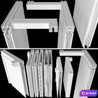 Sliding Partition Walls 3D Model Vray, Corona