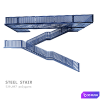 Metal staircase 3D Model Corona