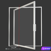 Aluminum pivot door 3D Model Vray