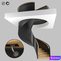 Spiral staircase 3D Model Vray, Corona