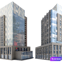 Modern Residential Building 27 3D Model Corona