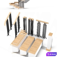 Classic stairs 3D Model Corona