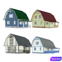 Country houses. 2 3D Model Corona