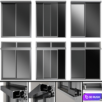 Sliding Metal Automatic Doors 3D Model Vray, Corona