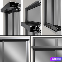 Sliding Metal Automatic Doors 3D Model Vray, Corona