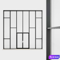 Panoramic glazing. Stained glass window. thirty 3D Model Vray, Corona