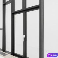 Panoramic glazing. Stained glass window. thirty 3D Model Vray, Corona