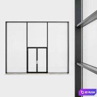 Panoramic glazing. Stained glass window. 33 3D Model Vray, Corona