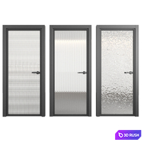 Doors with embossed glass 3D Model Corona