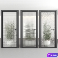 Doors with embossed glass 3D Model Corona