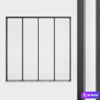 Panoramic glazing. Stained glass window. 35 3D Model Vray, Corona