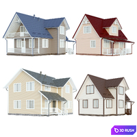 Country houses. 4 3D Model Corona