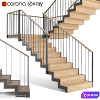 Ladder on a metal frame 3D Model Vray, Corona