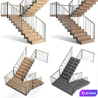 Ladder on a metal frame 3D Model Vray, Corona