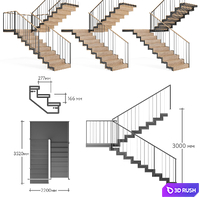Ladder on a metal frame 3D Model Vray, Corona