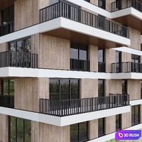 Modern Residential Building 33 3D Model Corona