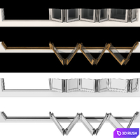 Folding stained Glass Wooden Doors 3D Model Vray, Corona