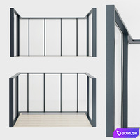 Panoramic glazing 2 3D Model Vray, Corona