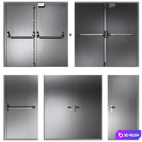 Metal swinging fire doors 3D Model Vray, Corona