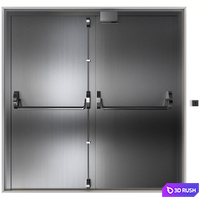 Metal swinging fire doors 3D Model Vray, Corona