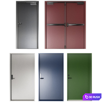 Metal swinging fire doors 3D Model Vray, Corona